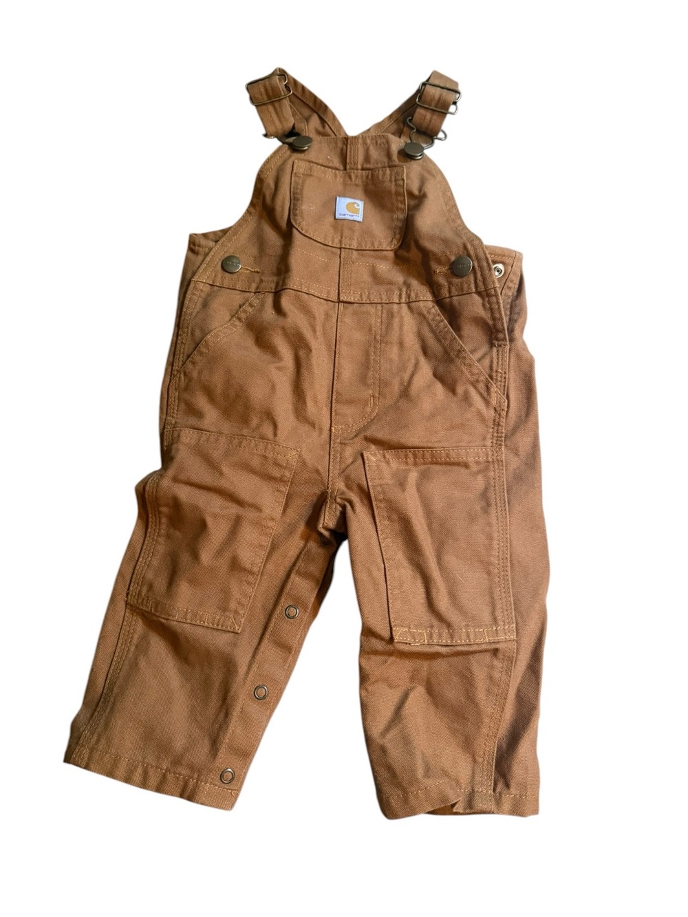 Carhartt Kids Tan Brown Canvas Utility Overalls